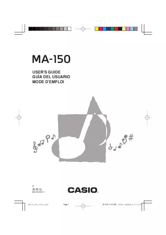 Mode d'emploi CASIO MA-150