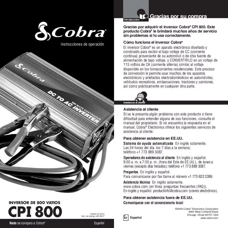 Mode d'emploi COBRA CPI 800