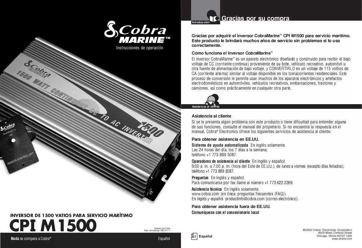 Mode d'emploi COBRA CPI M1500