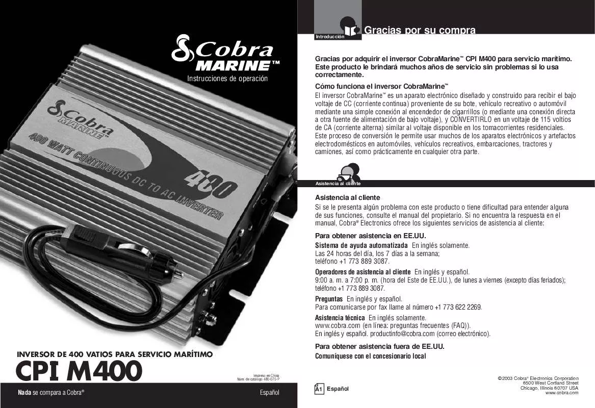 Mode d'emploi COBRA CPI M400
