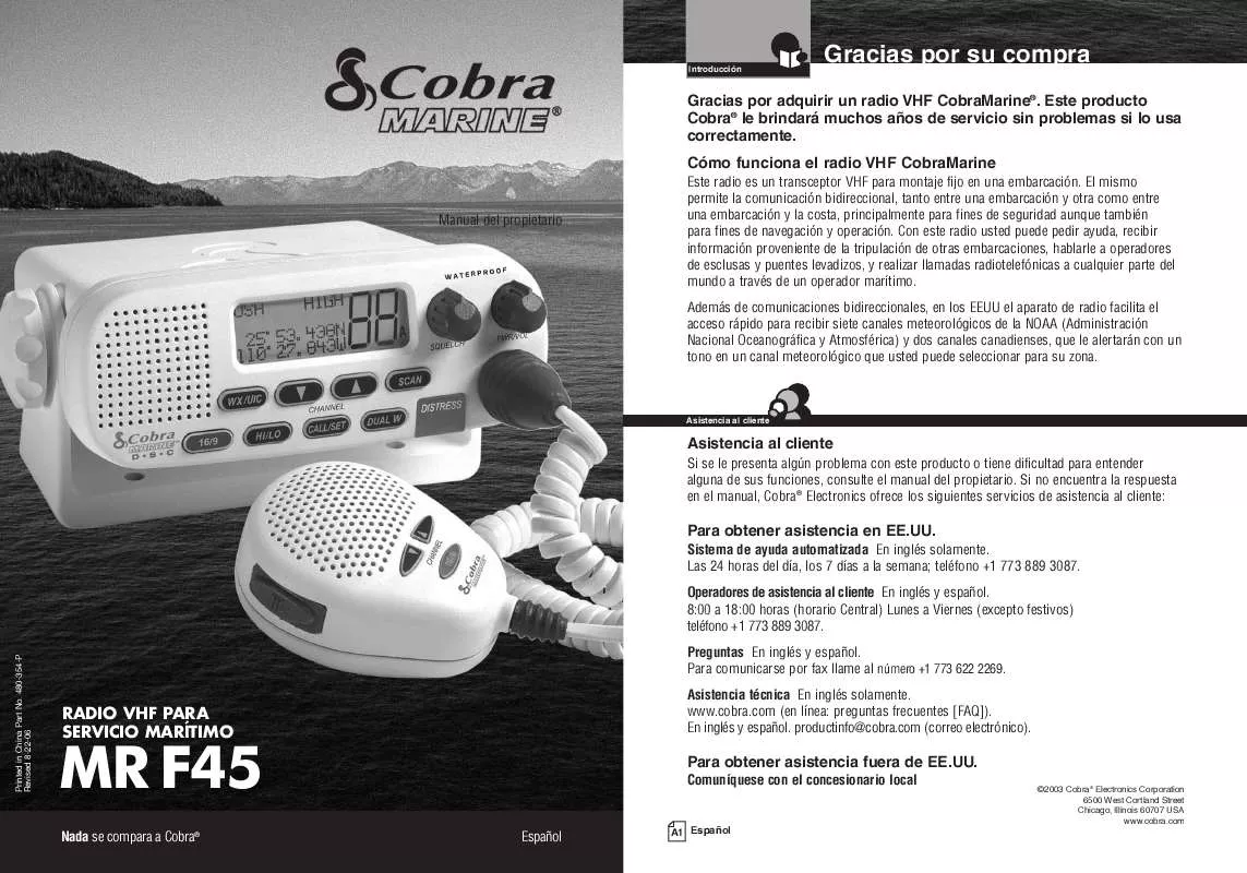 Mode d'emploi COBRA MR F45