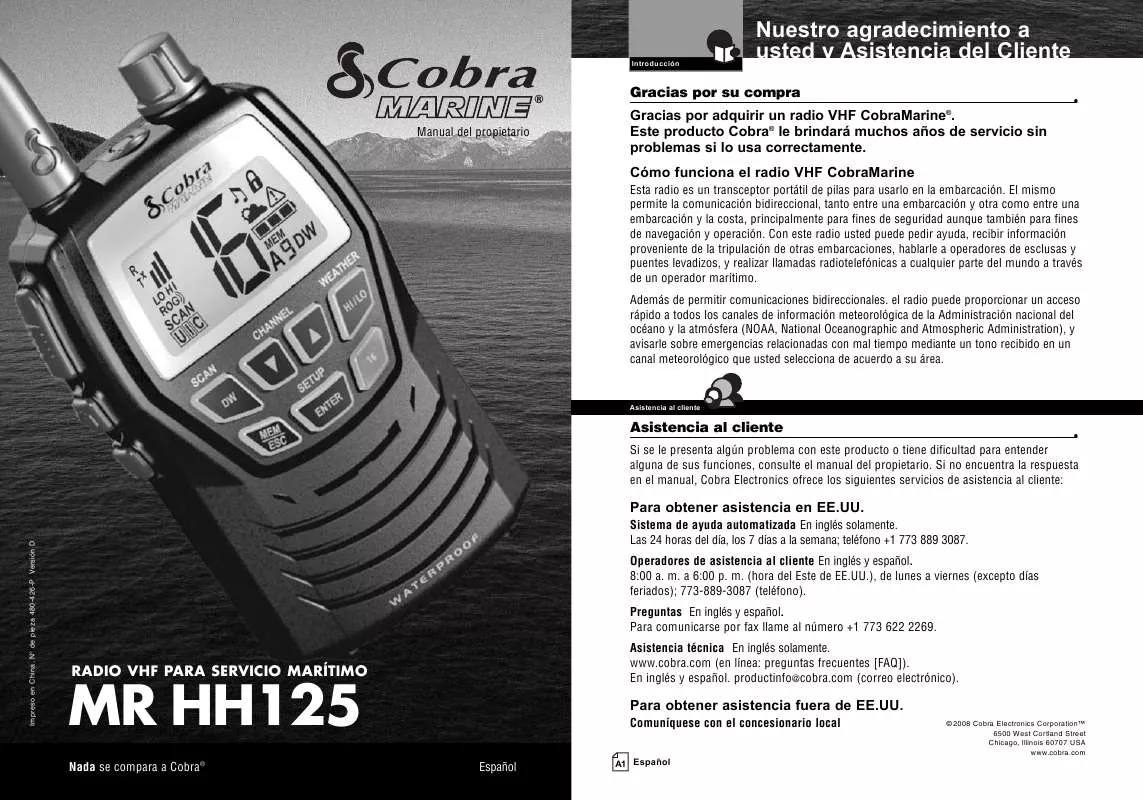 Mode d'emploi COBRA MR HH125