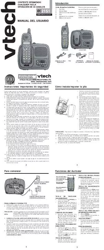 Mode d'emploi VTECH T2151